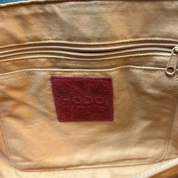 HOBO Paulina teal Leather Shoulder Bag‎ Zip Top Retro Oval Straps Bag Cha… - Picture 2 of 12